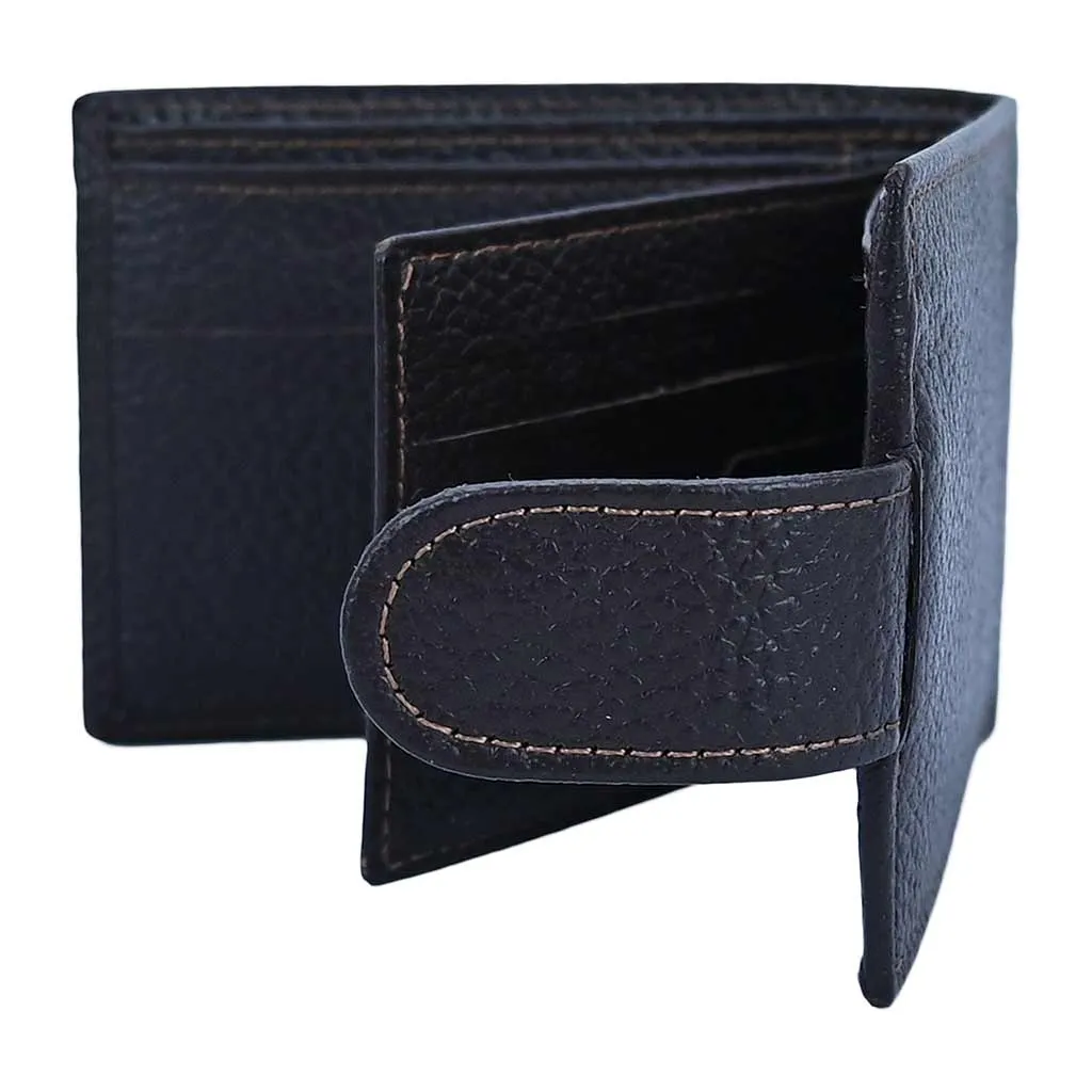 Bifold Classic Leather Wallet Spiral Coffee Brown