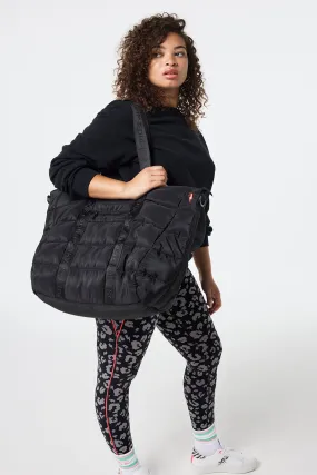 Black Large Puffer Tote Bag