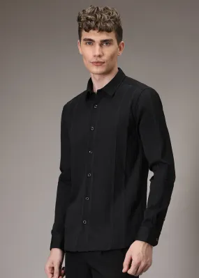 Black Pleat Designer Shirt