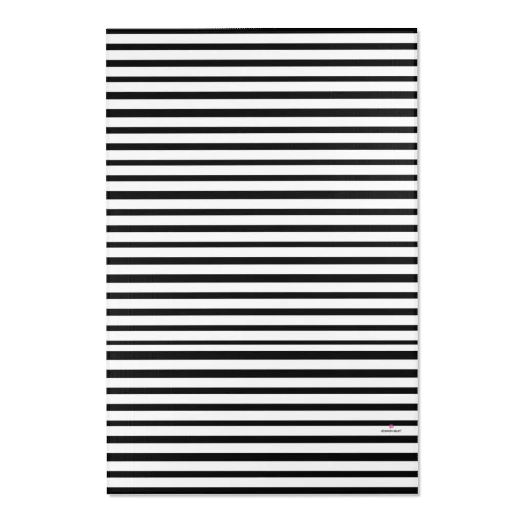 Black Striped Designer Area Rugs