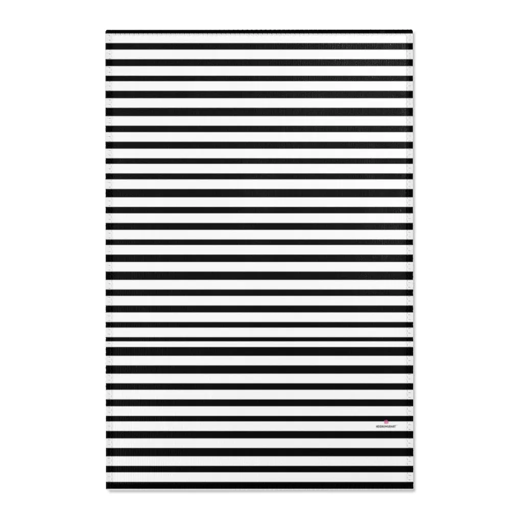 Black Striped Designer Area Rugs