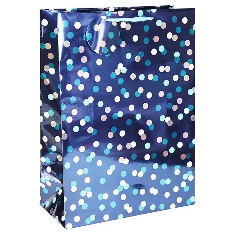 Blue & Pink Spots Gift Bags - Available in Medium, Large & XLarge