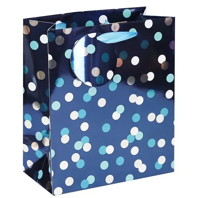 Blue & Pink Spots Gift Bags - Available in Medium, Large & XLarge