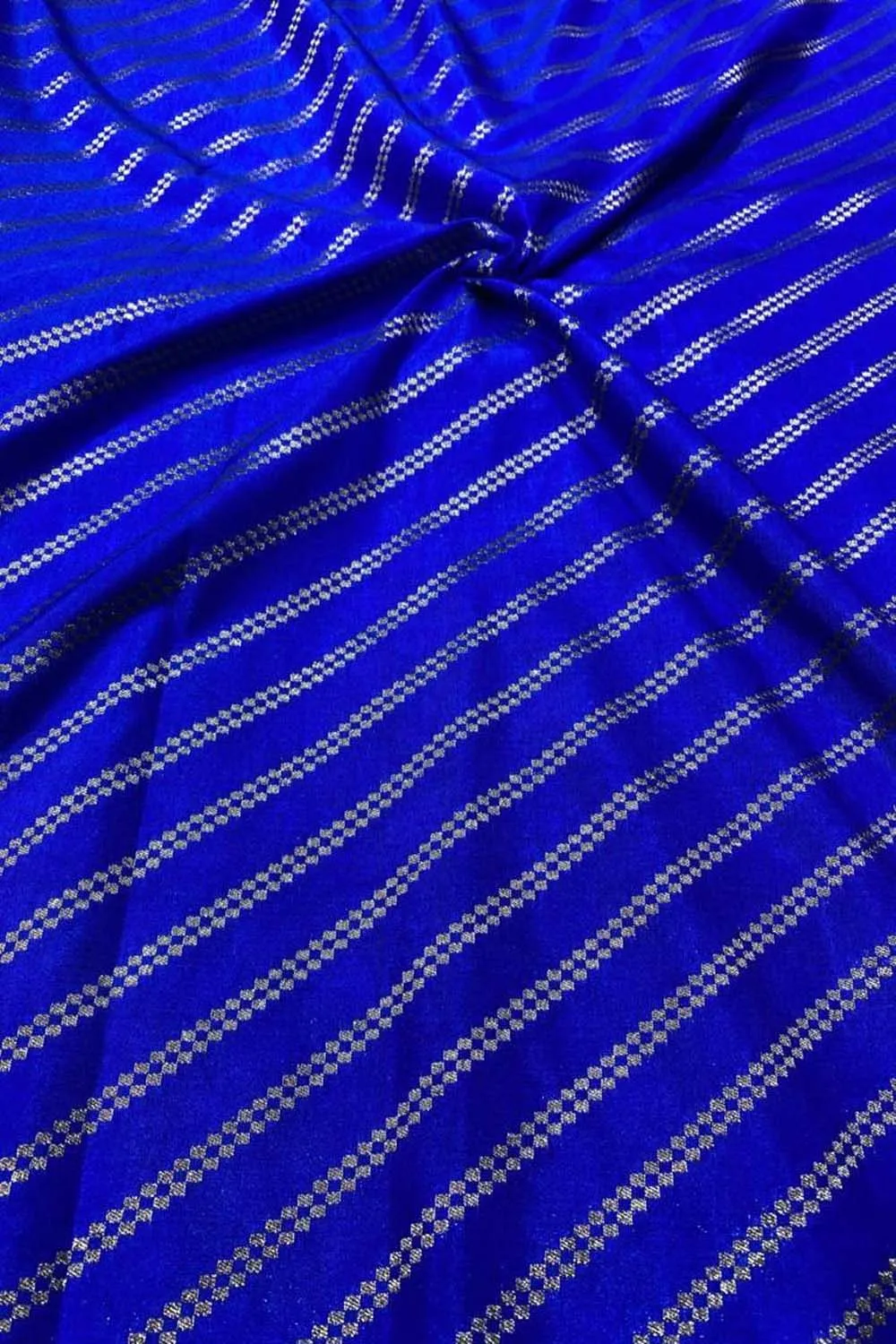 Blue Banarasi Silk Fabric ( 1 Mtr )