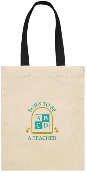 Born to be a Teacher Design - Essential small colored handle gift bag