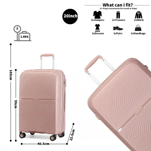 British Traveller 20 Inch Spinner Hard Shell Suitcase with TSA Lock - Nude | Durable, Lightweight, and Stylish