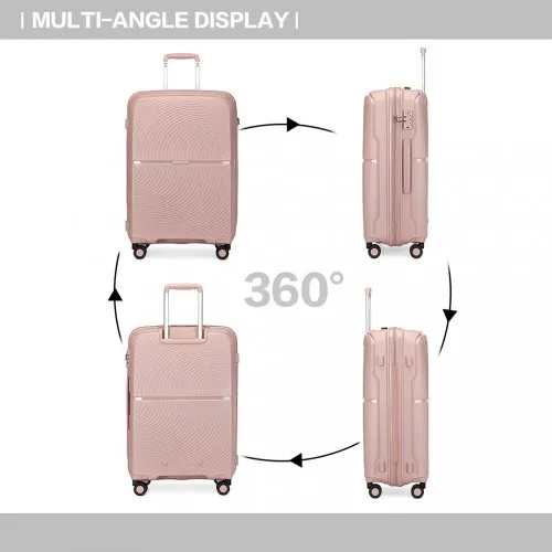 British Traveller 20 Inch Spinner Hard Shell Suitcase with TSA Lock - Nude | Durable, Lightweight, and Stylish