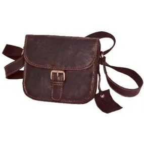 Bronco Cognac Half Flap Double Gusset Bag Mini