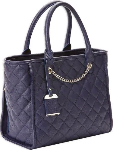 Bulldog Concealed Carry Purse - Quilted Tote Style Navy