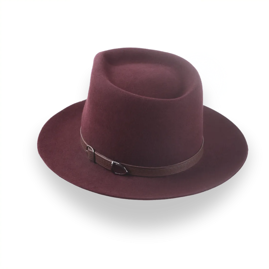 Burgundy Western Fedora in Outback Style | The Compass