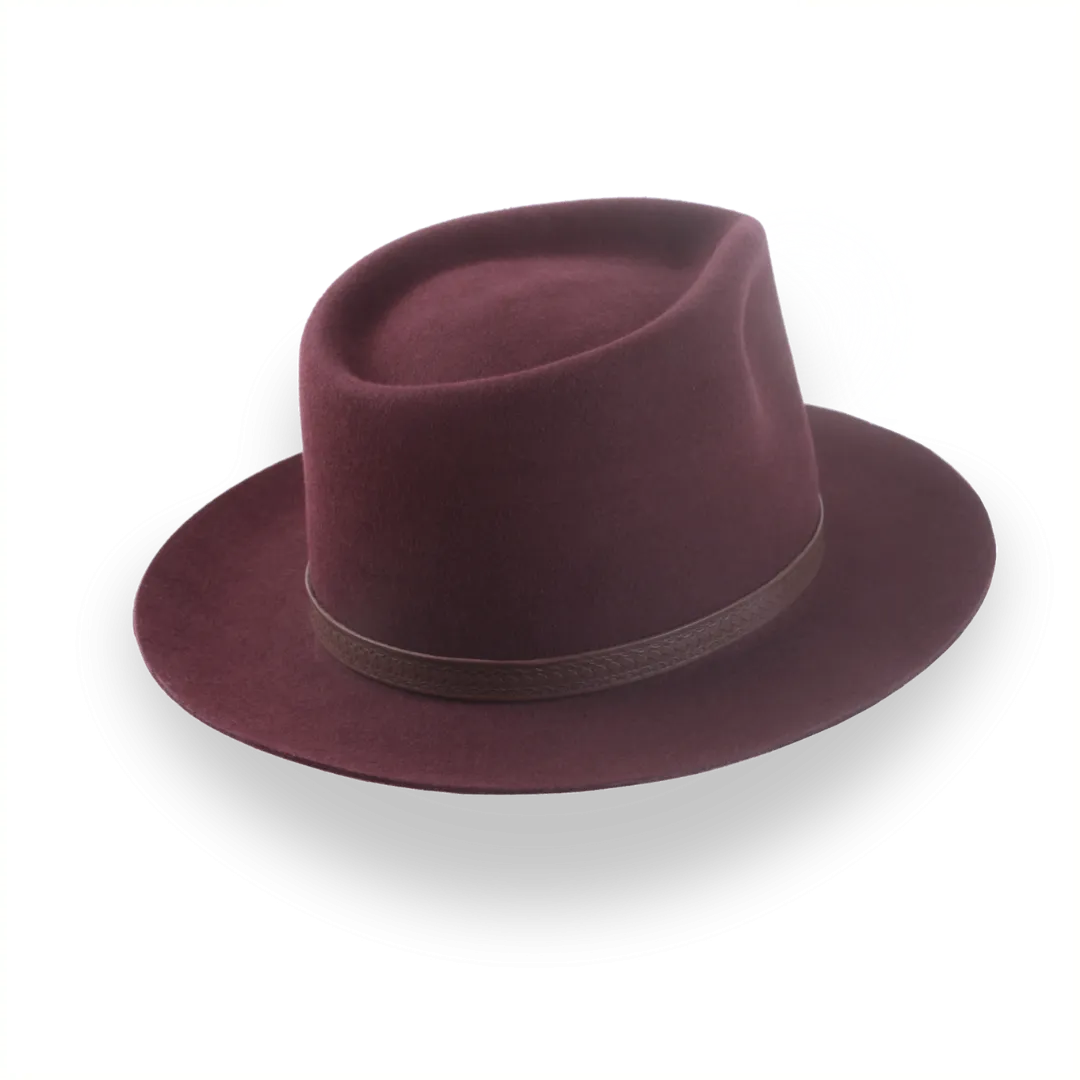 Burgundy Western Fedora in Outback Style | The Compass