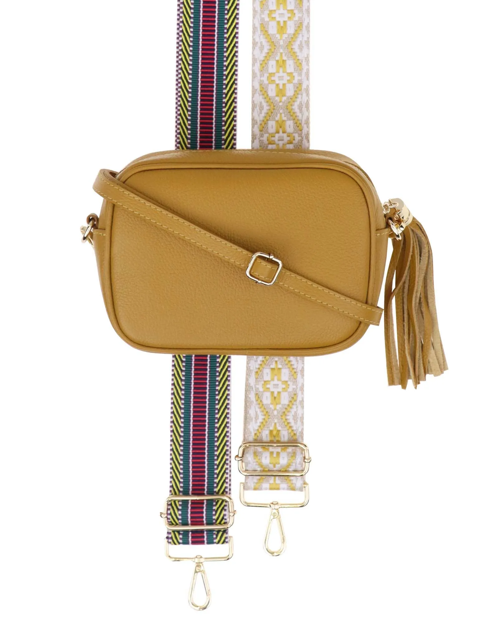 Cadenza Tassel Crossbody Leather Camera Bag: Rose Pink