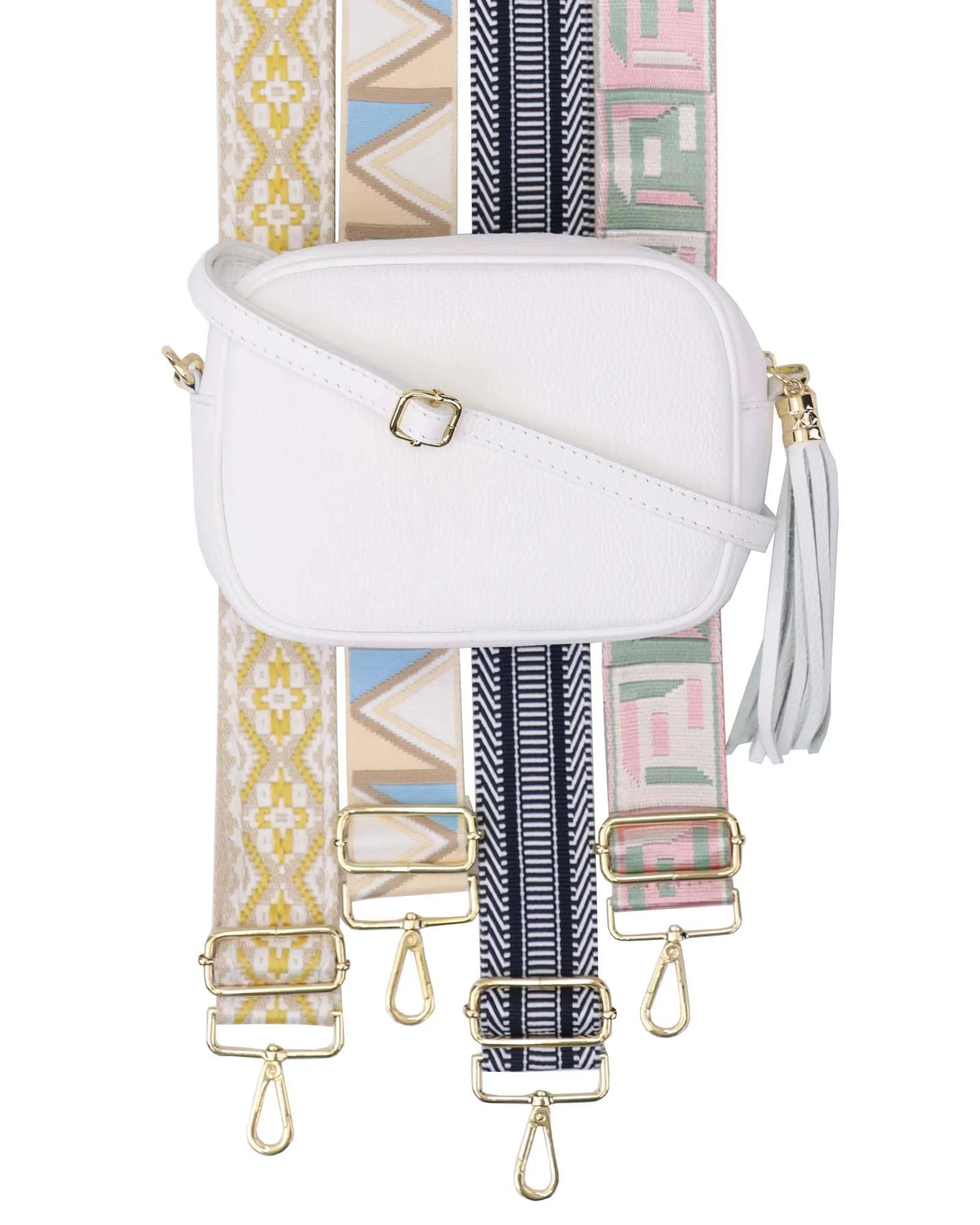 Cadenza Tassel Crossbody Leather Camera Bag: Rose Pink