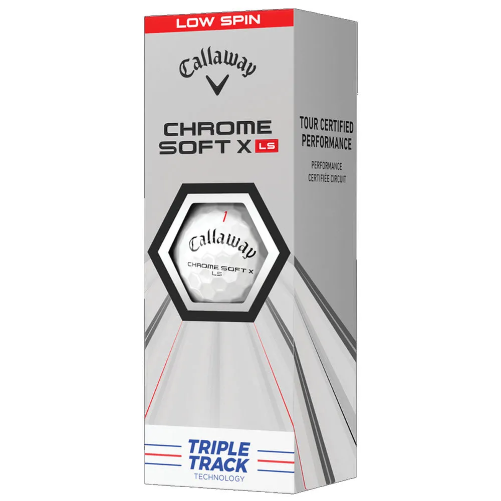 Callaway Chrome Soft X LS Golf Balls - Triple Track White - 12 Pack