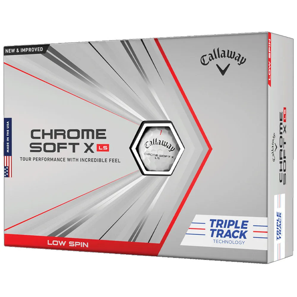 Callaway Chrome Soft X LS Golf Balls - Triple Track White - 12 Pack