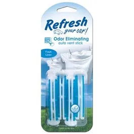 Car Air Freshener, Vent Stick, Fresh Linen Scent, 4-Pk.