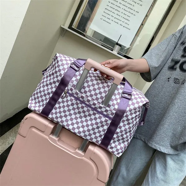 Checker Weekend Travel Luggage Tote Bag Check