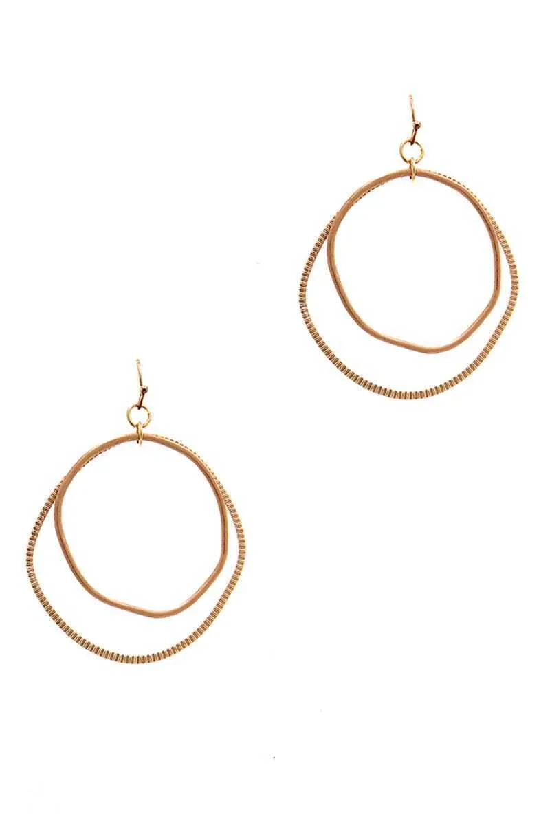 Chic Designer Double Hoop Drop Earring