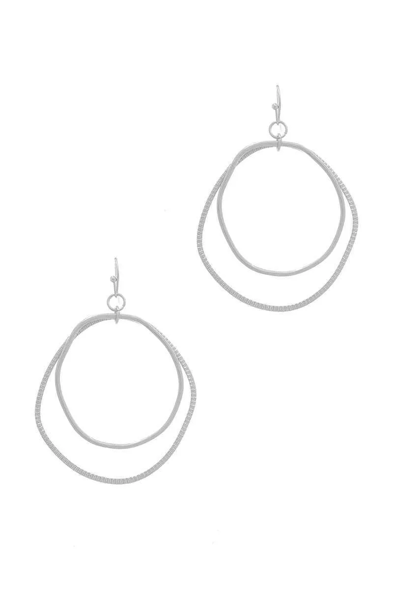 Chic Designer Double Hoop Drop Earring