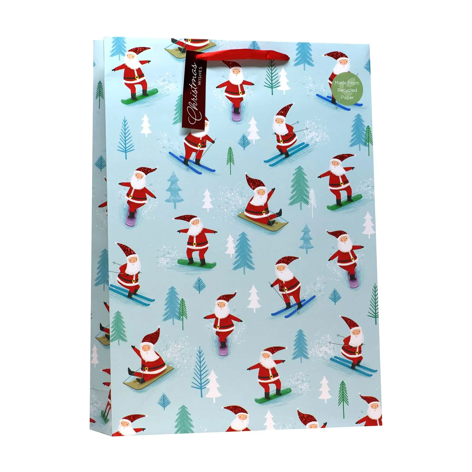 Christmas Skiing Santa Gift Bag