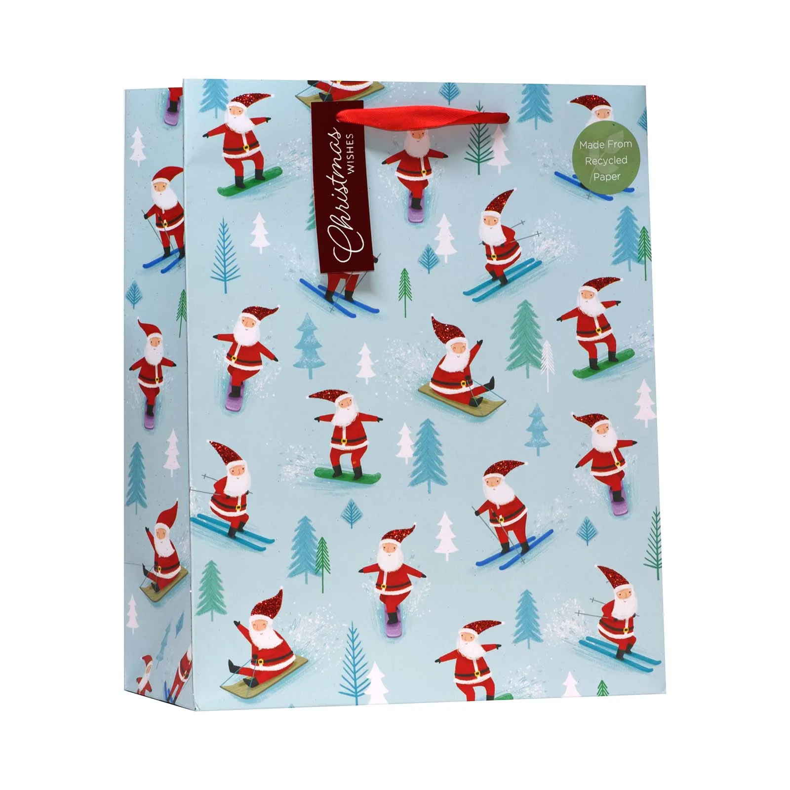 Christmas Skiing Santa Gift Bag