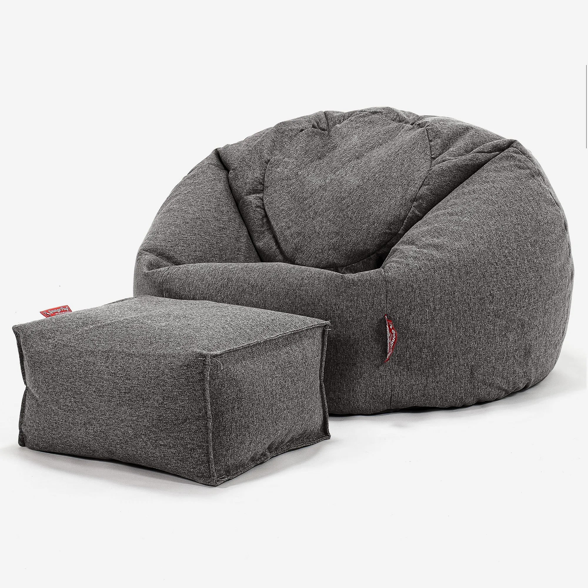 Classic Bean Bag Chair - Interalli Wool Grey