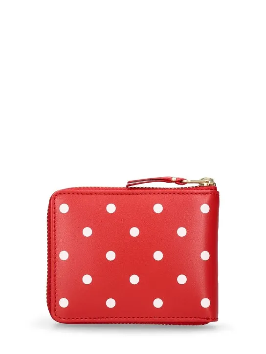 Comme des Garçons Wallet   Dot printed leather zip around wallet 