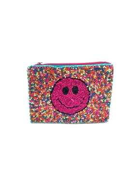 Confetti Smiley Beaded Coin Purse