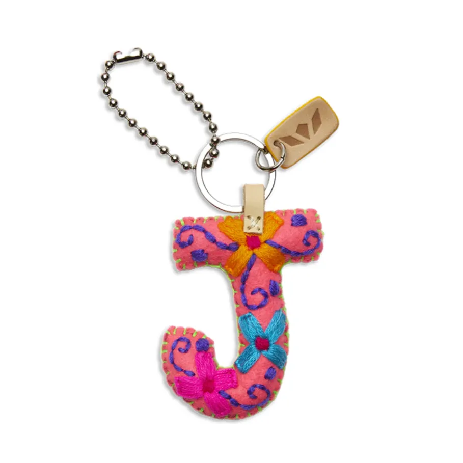 Consuela Pink Felt "J" Charm