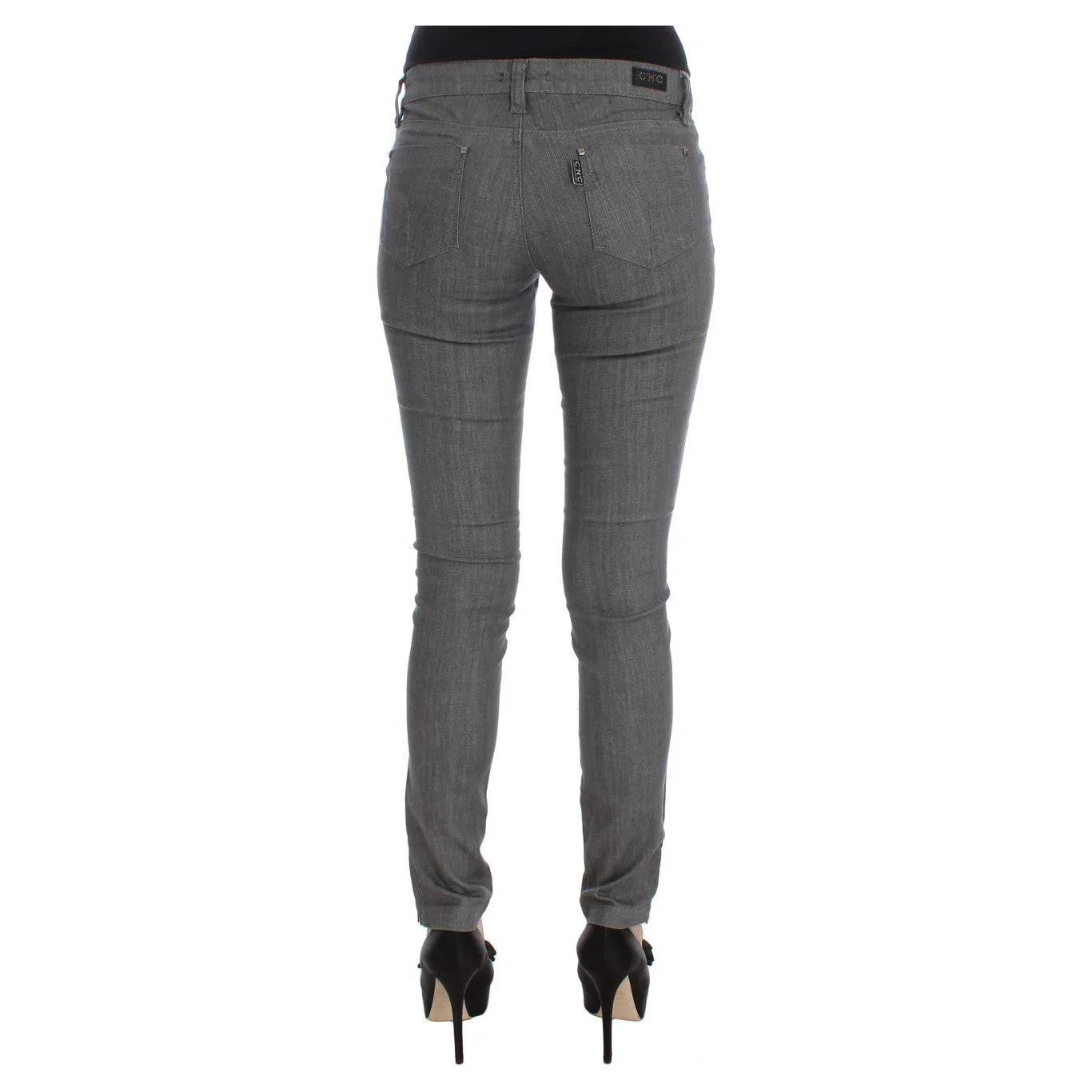 Costume National Chic Gray Slim-Fit Designer Jeans