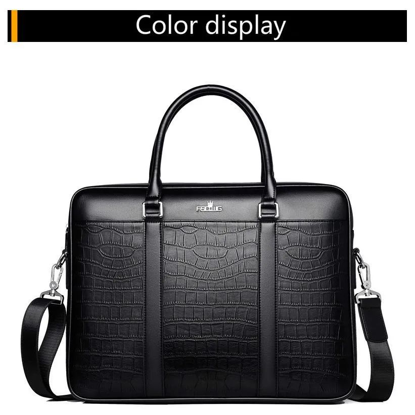 CrocLuxe Exotic Leather Laptop Briefcase