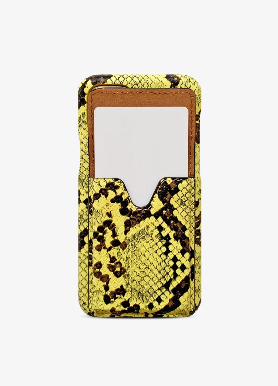 Crossbody Card Case in Neon Snakeskin