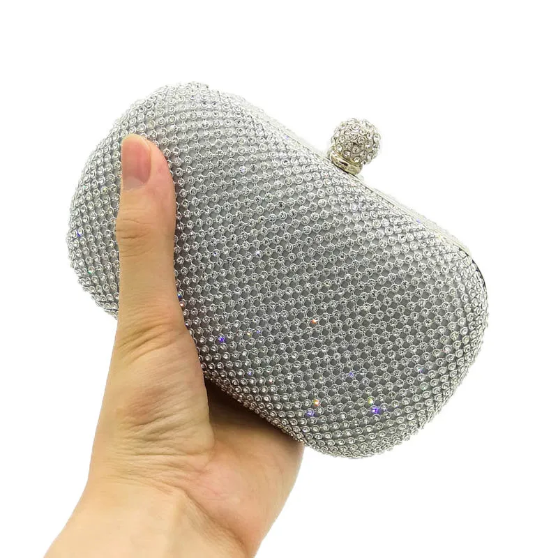 Crystal Ball Mesh Clutch Bag