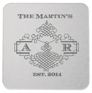 Custom Ornate Border Party Coasters