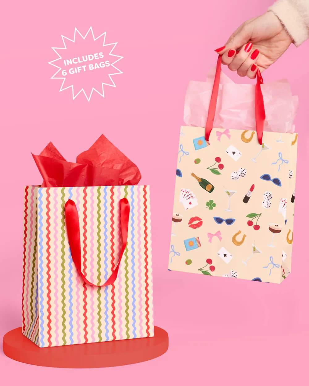 Cute Girl Gift Bag Set - 6 gift bags