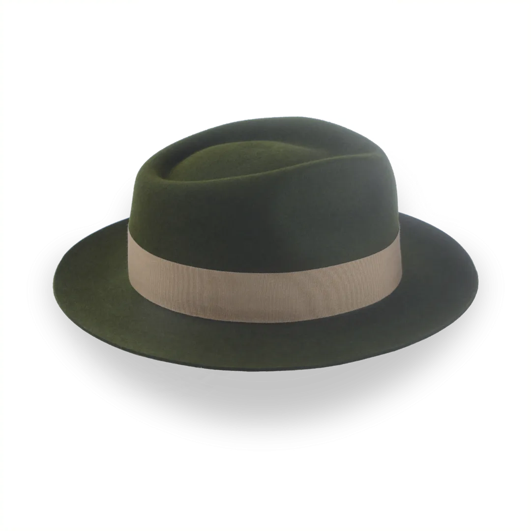 Dark Olive Green Jazz Fedora Hat for Men | The Axel