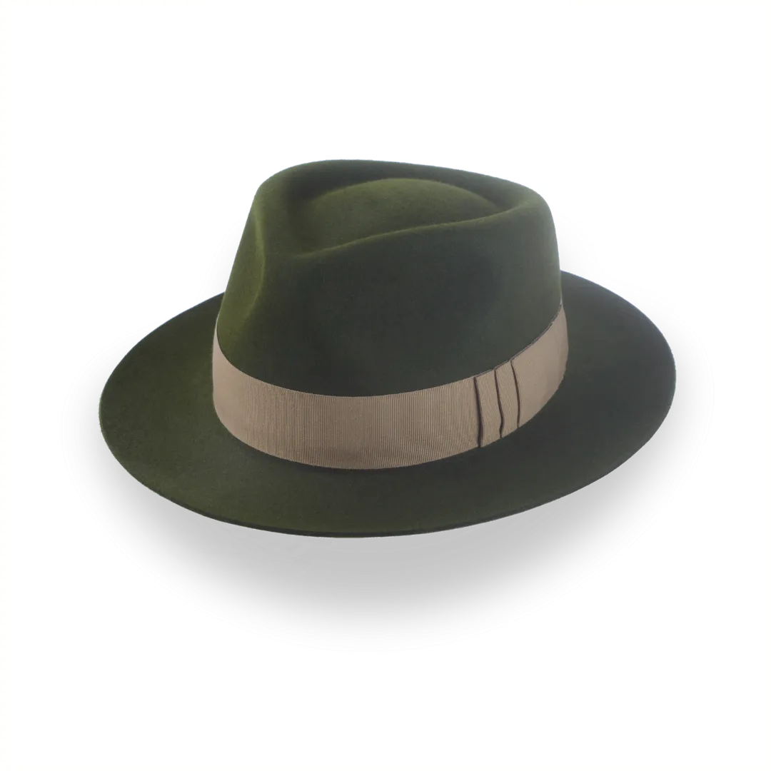 Dark Olive Green Jazz Fedora Hat for Men | The Axel