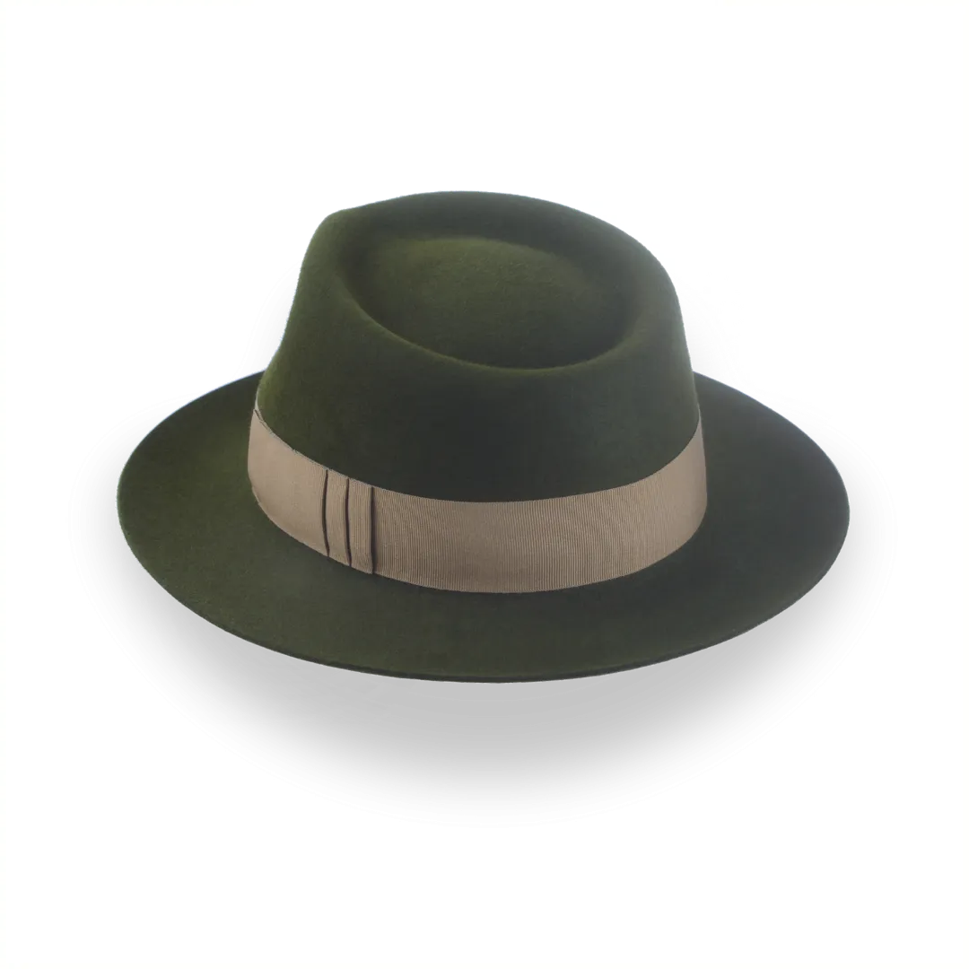 Dark Olive Green Jazz Fedora Hat for Men | The Axel