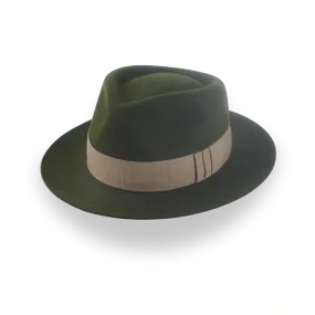 Dark Olive Green Jazz Fedora Hat for Men | The Axel