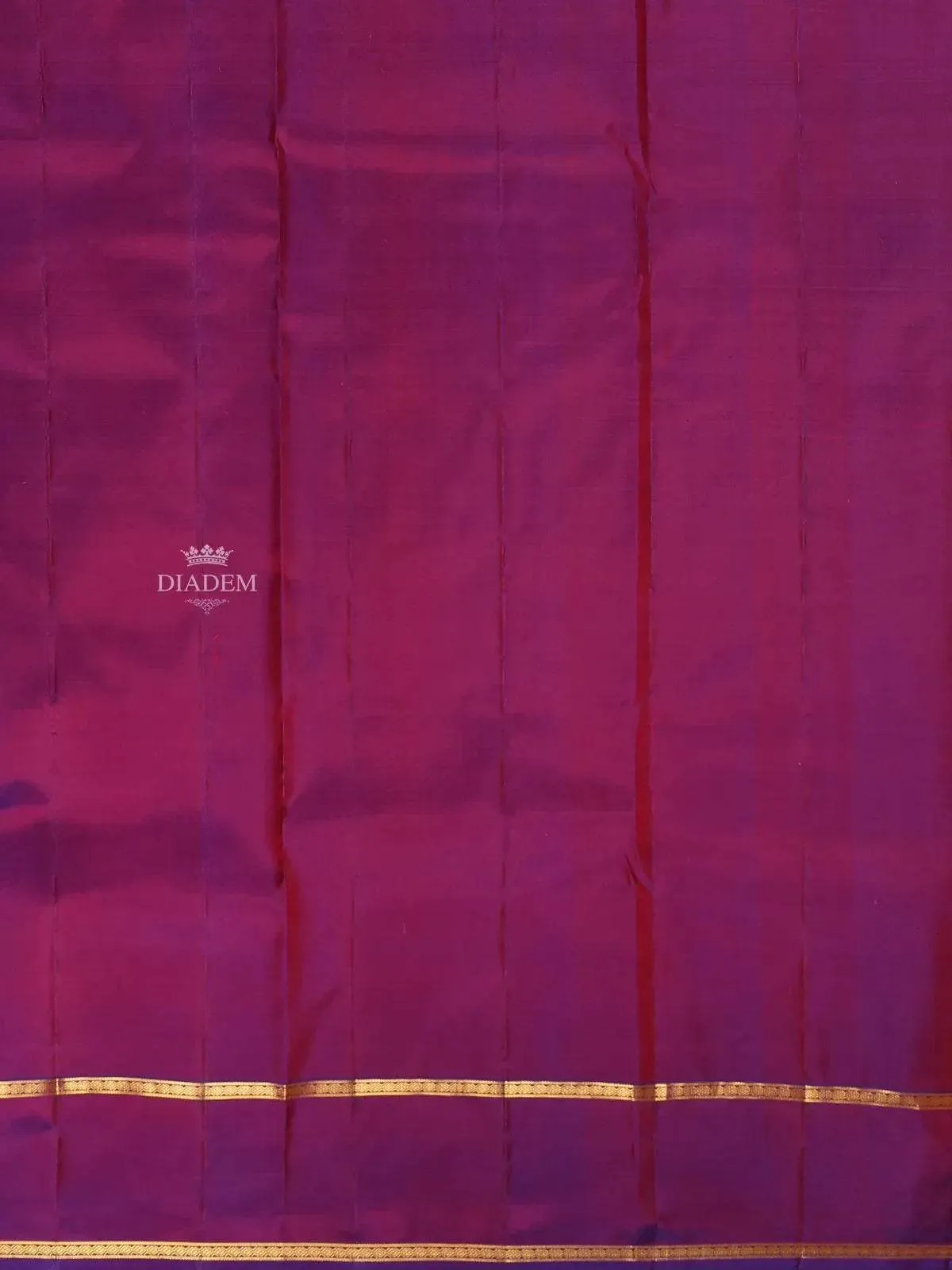 Dark Pink Pure Kanchipuram Silk Saree with Peacock Motif  on the Body with Zari Border