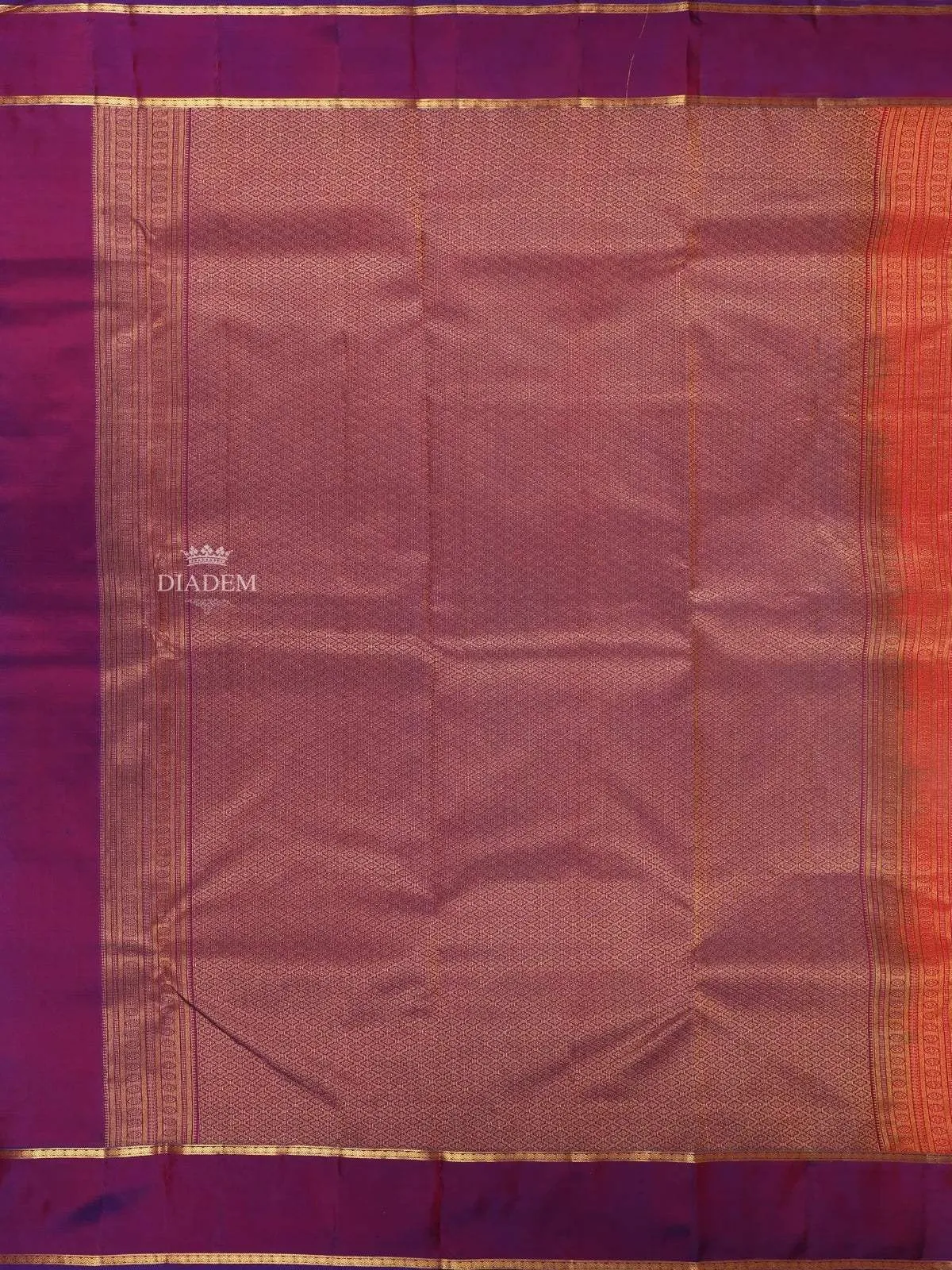 Dark Pink Pure Kanchipuram Silk Saree with Peacock Motif  on the Body with Zari Border