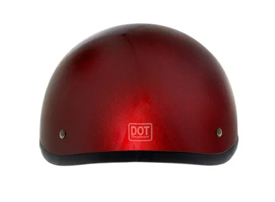 Daytona D.O.T Skull Cap Motorcycle Helmet Black Cherry Red