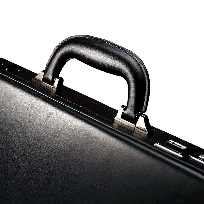 Dazzlo Bonded Leather Attache Suitcase - Black - 18"