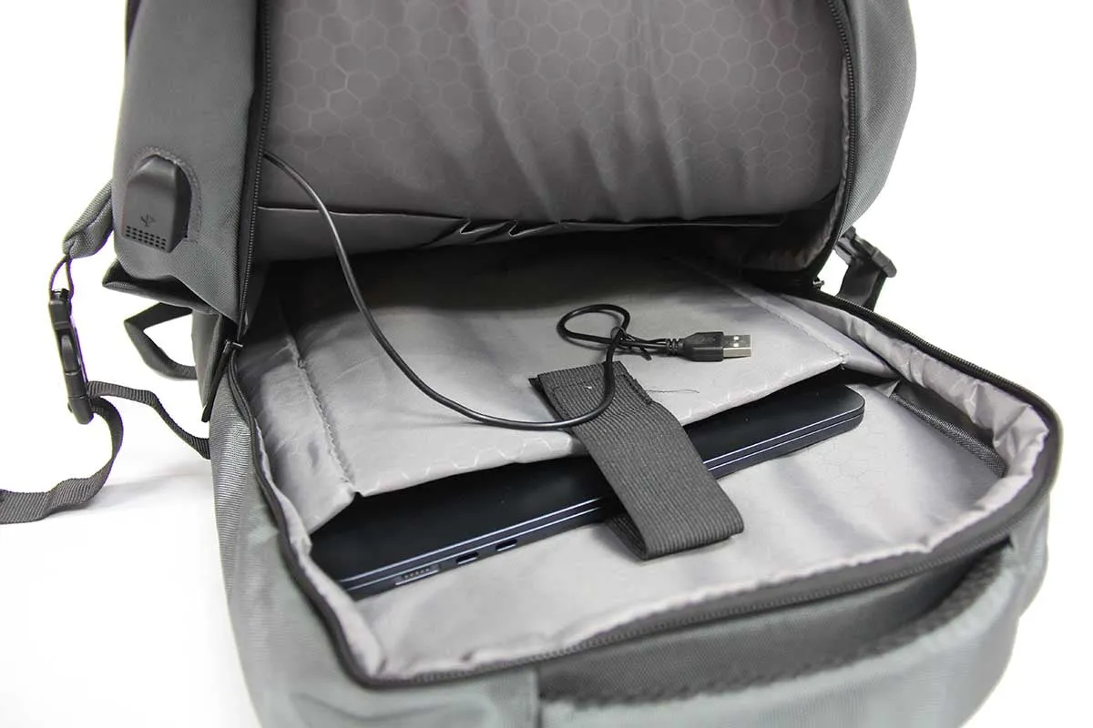 Debonair Waterproof Laptop Backpack with USB Charging Port