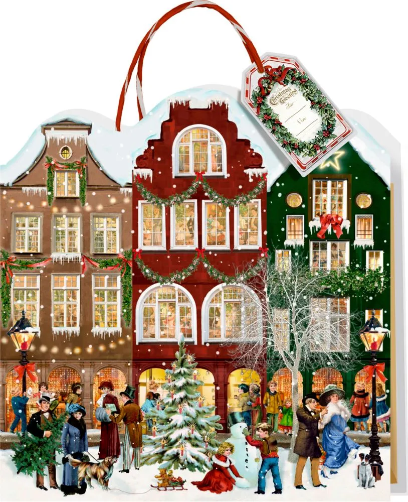 Deluxe Christmas Advent Calendar Gift Bag Picture Advent Calendar with 24 Doors