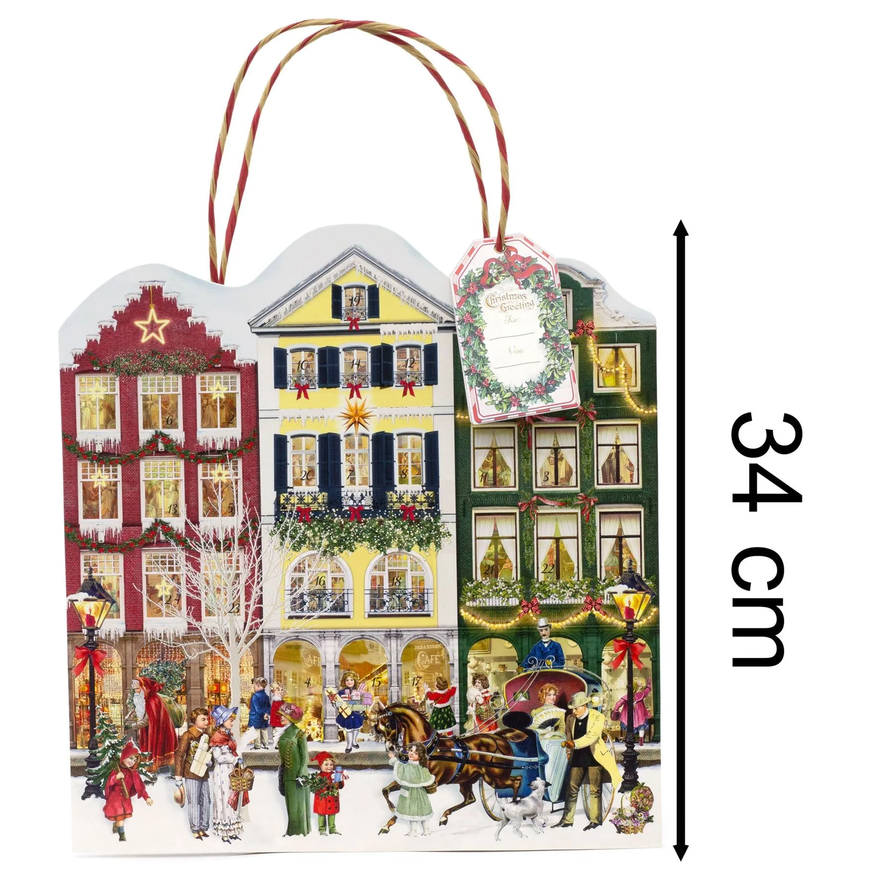 Deluxe Christmas Advent Calendar Gift Bag Picture Advent Calendar with 24 Doors