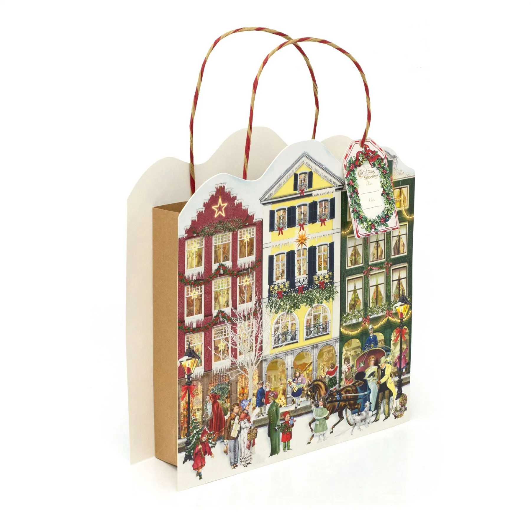 Deluxe Christmas Advent Calendar Gift Bag Picture Advent Calendar with 24 Doors