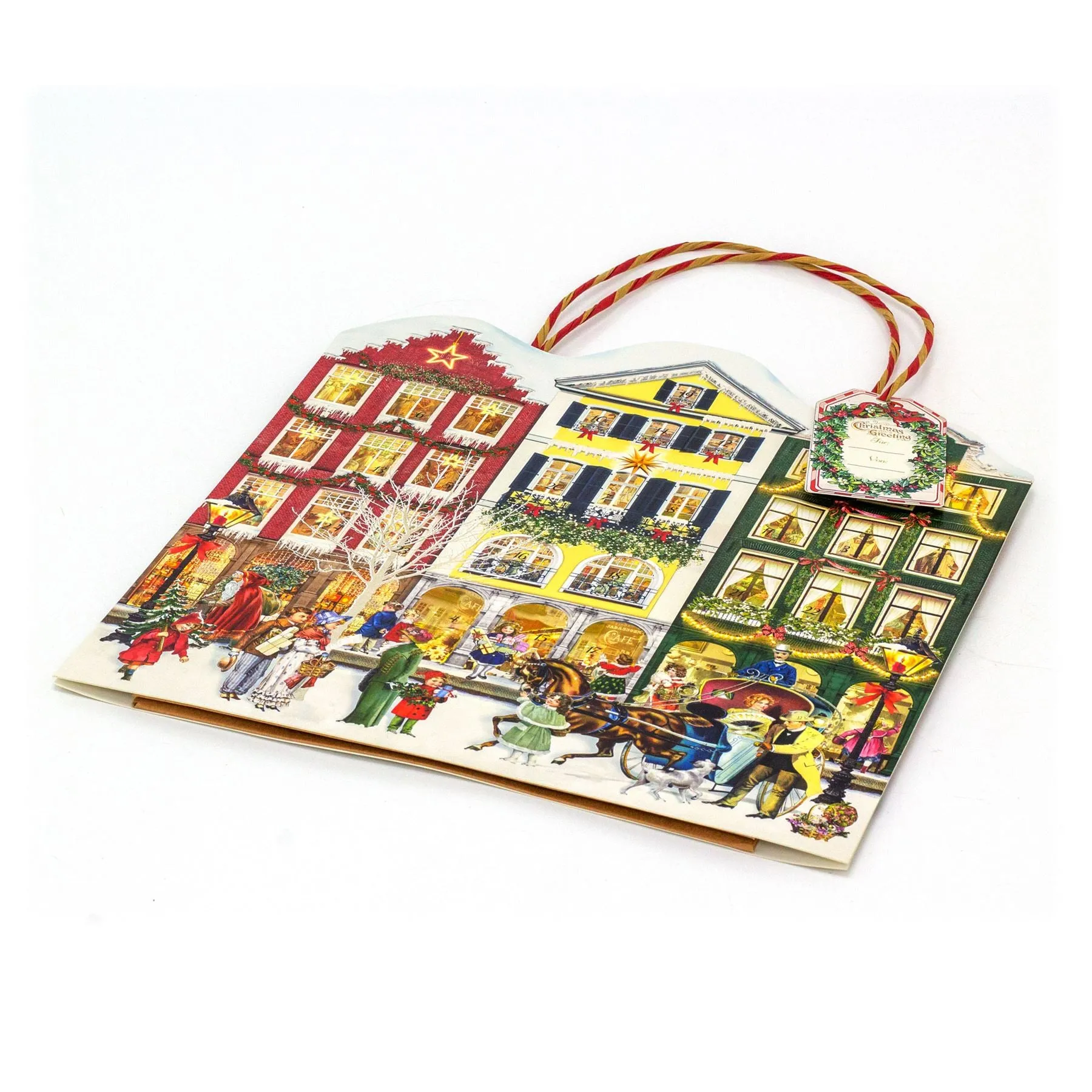 Deluxe Christmas Advent Calendar Gift Bag Picture Advent Calendar with 24 Doors