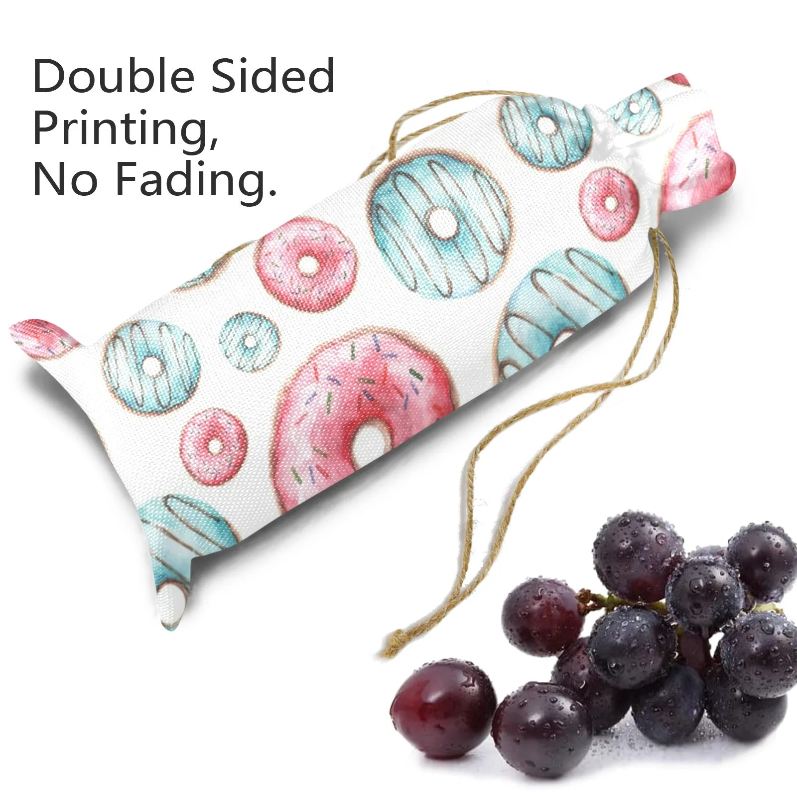 Donuts Linen Wine Bottle Bag