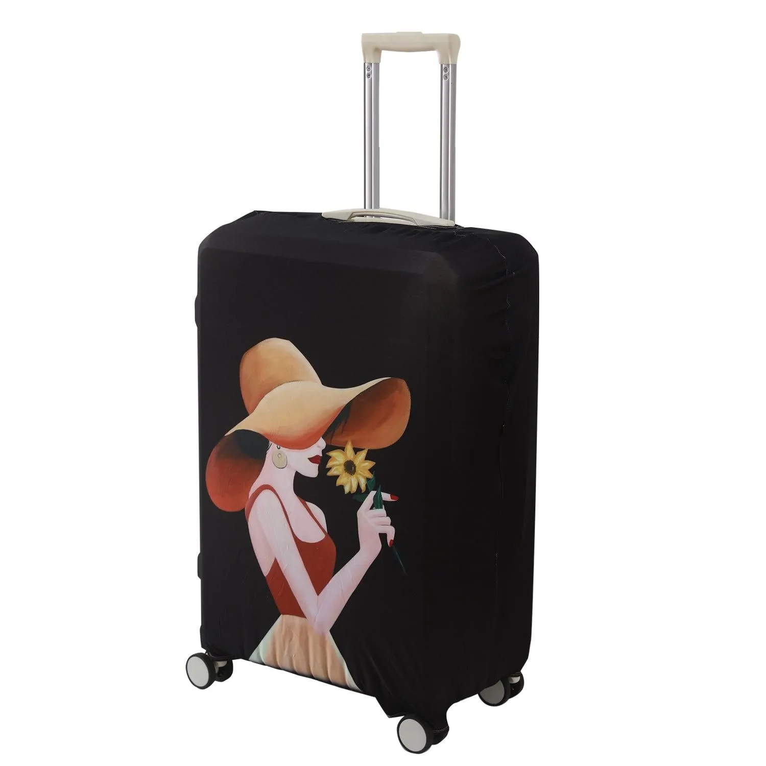 Durable 180 GSM Suitcase Covers S/M/L -Size for Trolley Suitcase, Black Elegant Lady